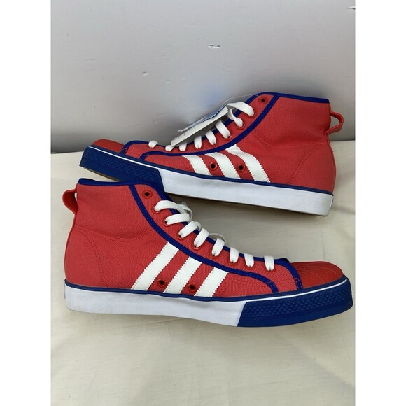 NEW Adidas NZA‎ Shell NBA Philadelphia 76ers Red Blue High top Sneakers Mens 11 - Picture 3 of 10